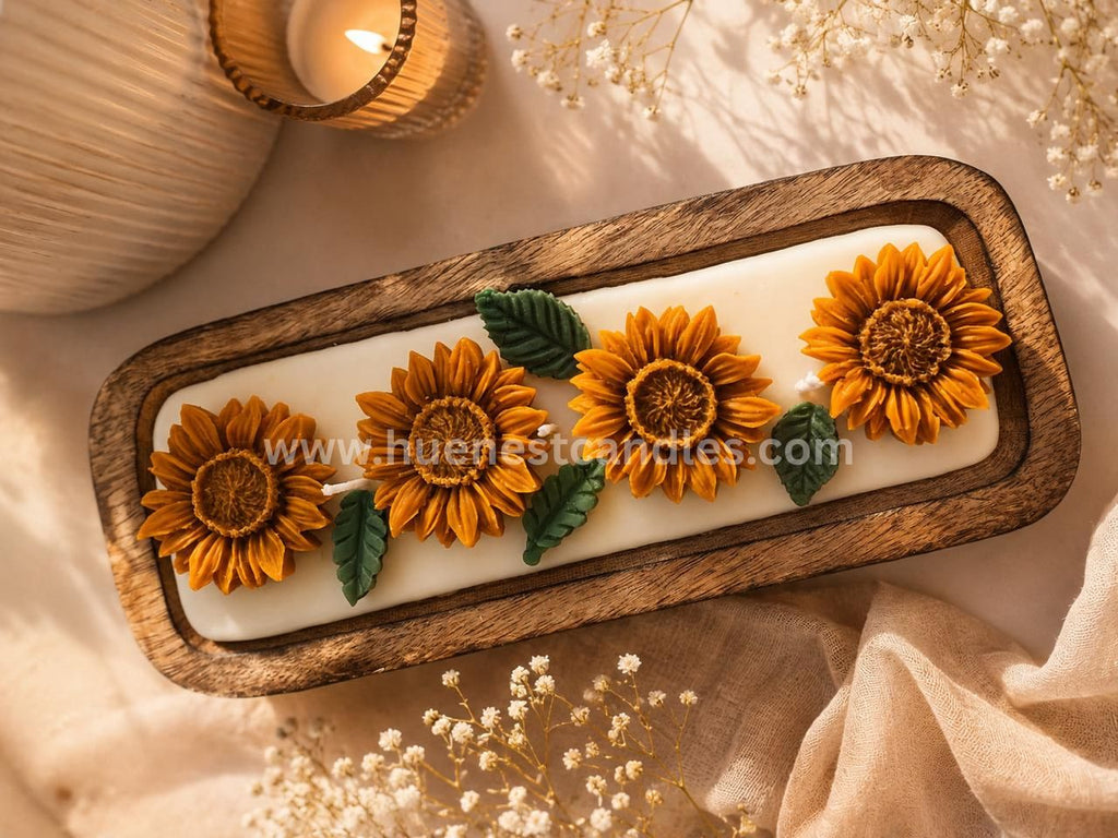 Sunflower Boat Candle – Rose Fragrance